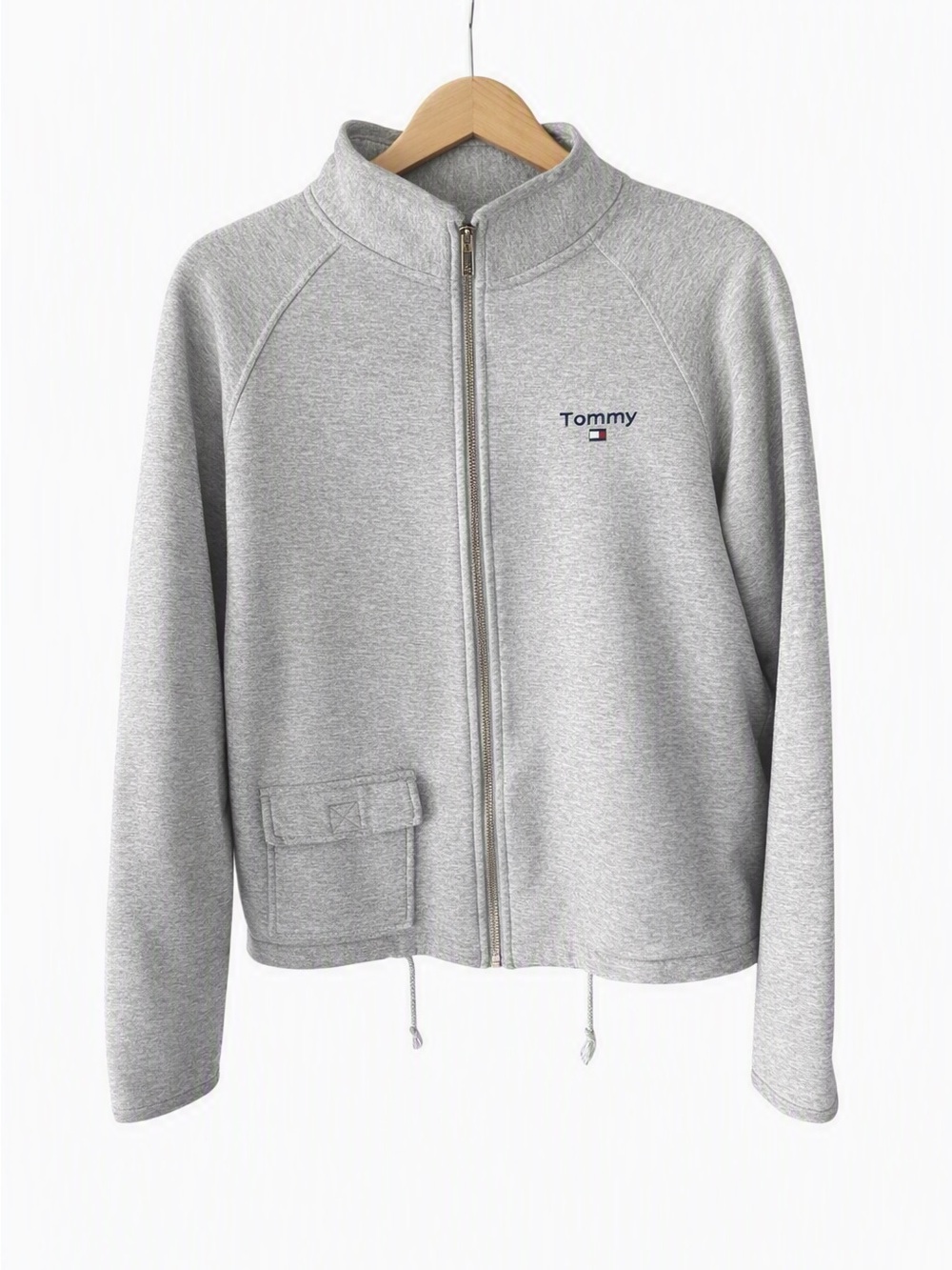 5/$25 Tommy Hilfiger Light Gray Full-Zip Sweater